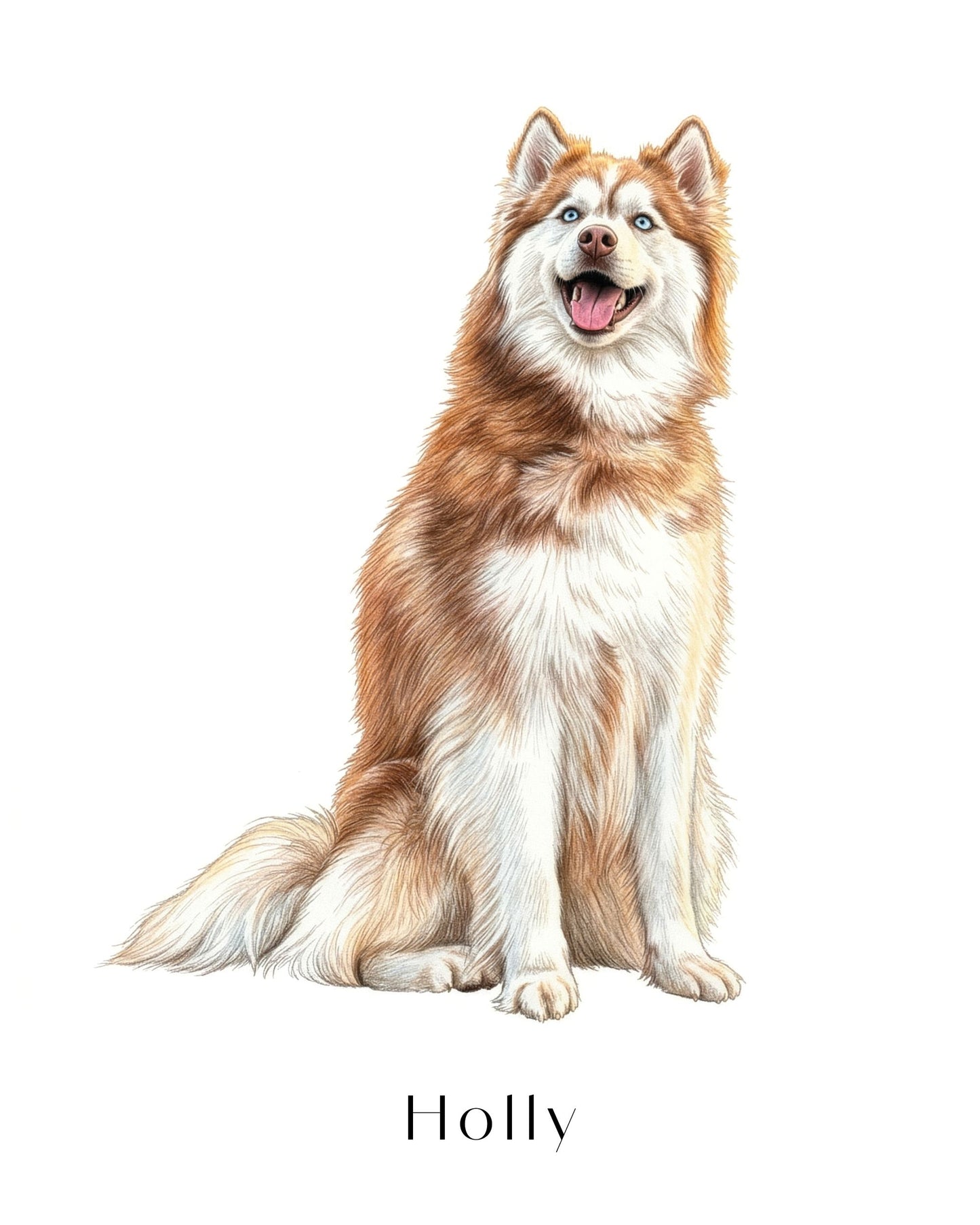 Personalized pet portrait drawing wall art