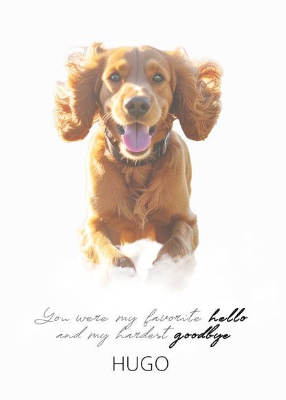 Personalized dog memorial poster example
