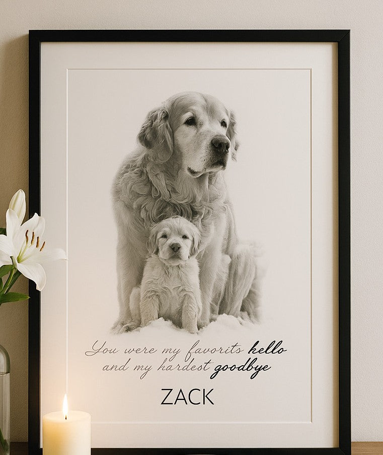 Dog Memorial Poster - Hardest Goodbye