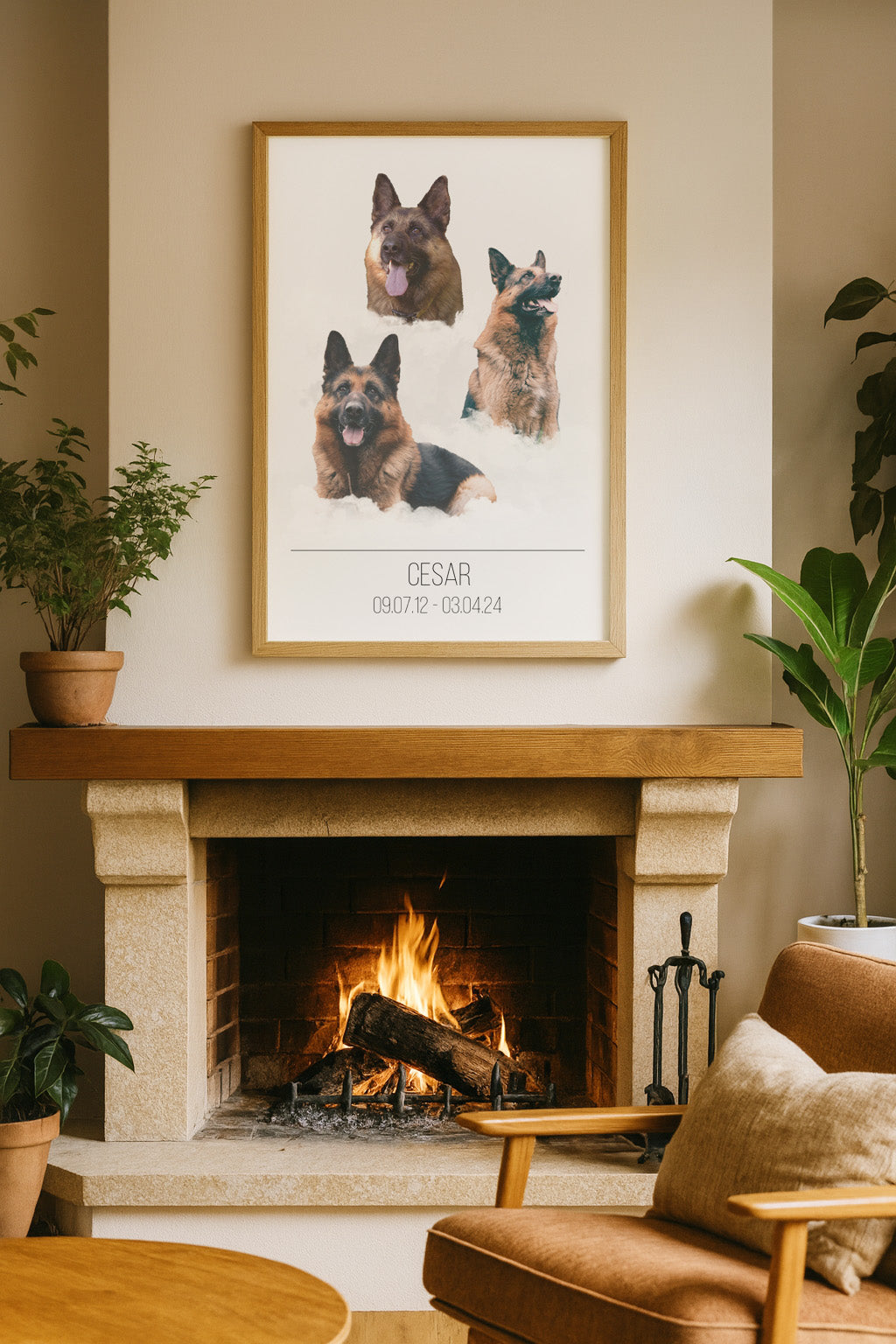 German Shepherd memorial poster with multiple photos