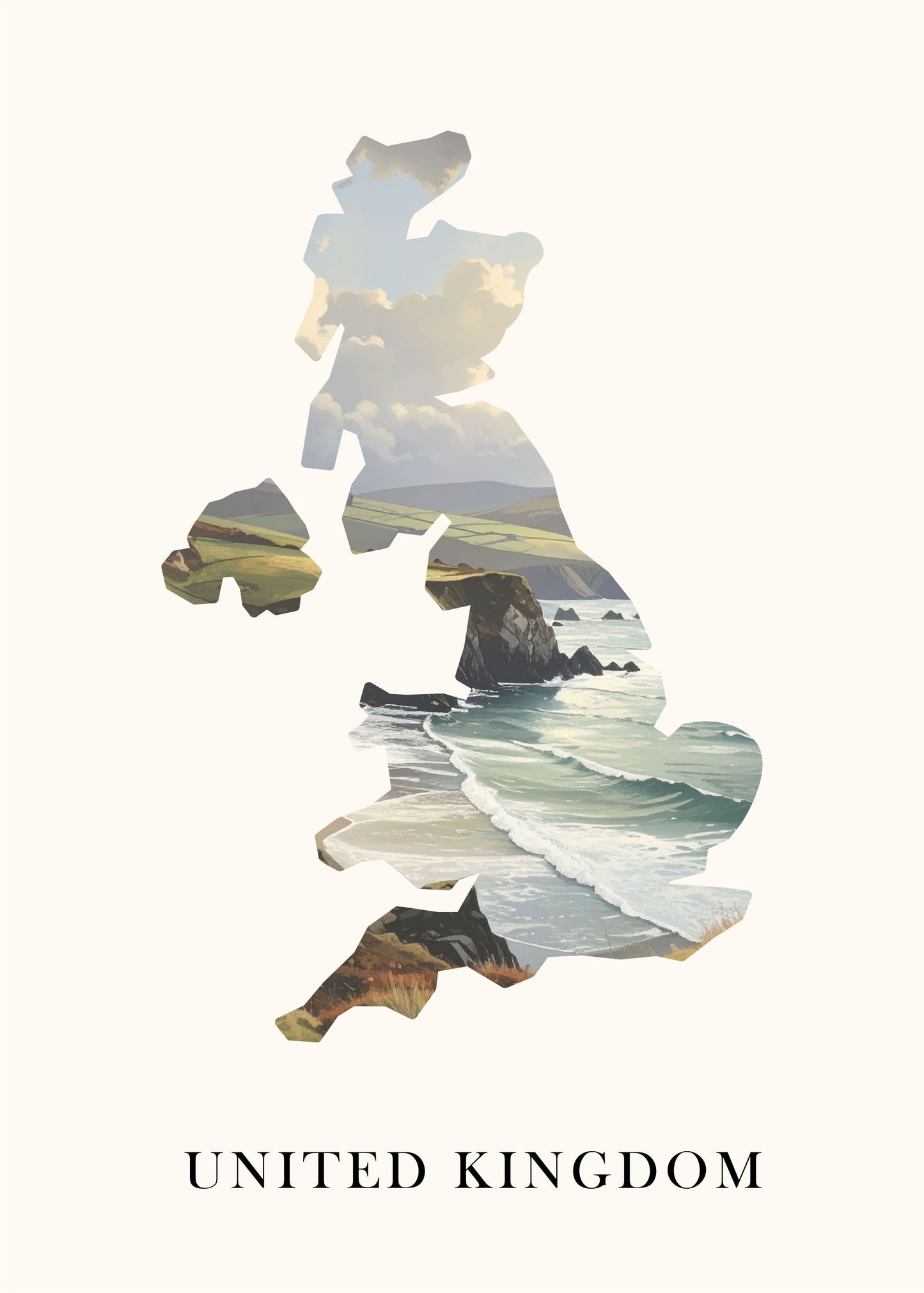 United Kingdom country poster minimalist wall art